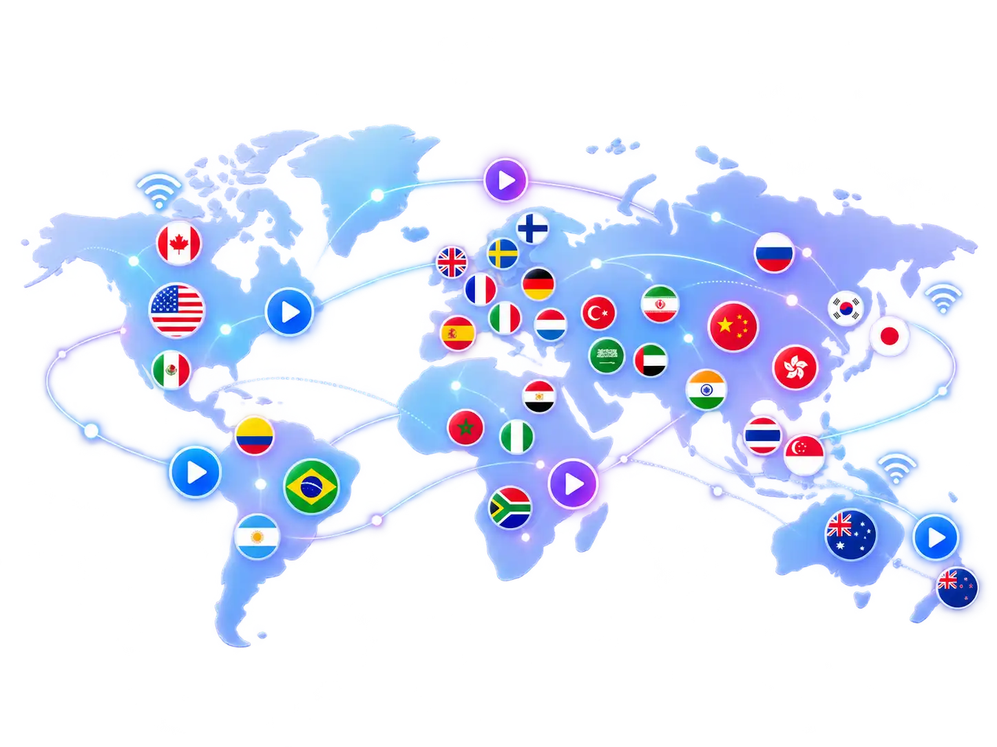 Wobbo IPTV Global Live TV Channels and Server Coverage Map